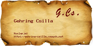 Gehring Csilla névjegykártya